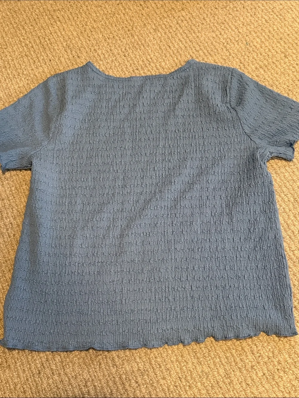 Nordstrom Light Blue Short Sleeve Textured Tee